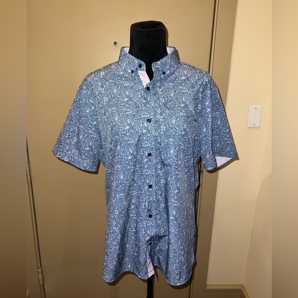 7 Diamonds Blue Floral Casual Shirt